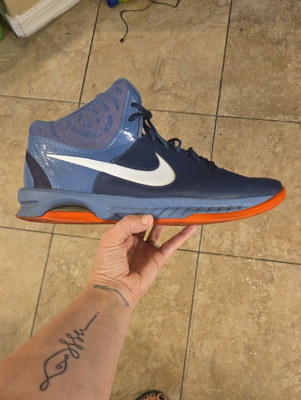 Mens Size 13. Nike Air Visi Pro 6. Navy Blue And Orange. Rare Color Combo.